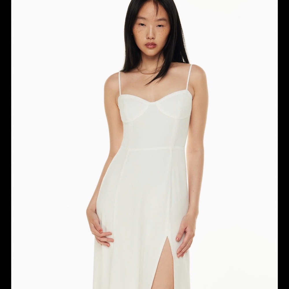 Aritzia Sunday best Cream Slip Dress with Thigh Slit